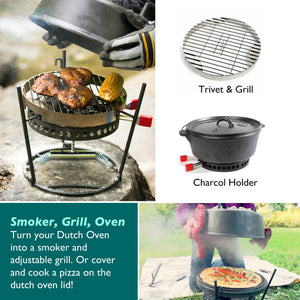 6-Piece Dutch Oven Set With 12" Dutch Oven Without Legs
