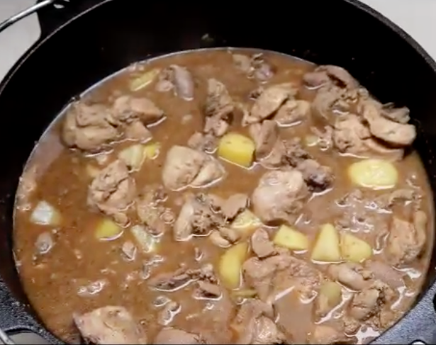 Chicken Adobo with Potatoes and Pineapple - Dutch Oven