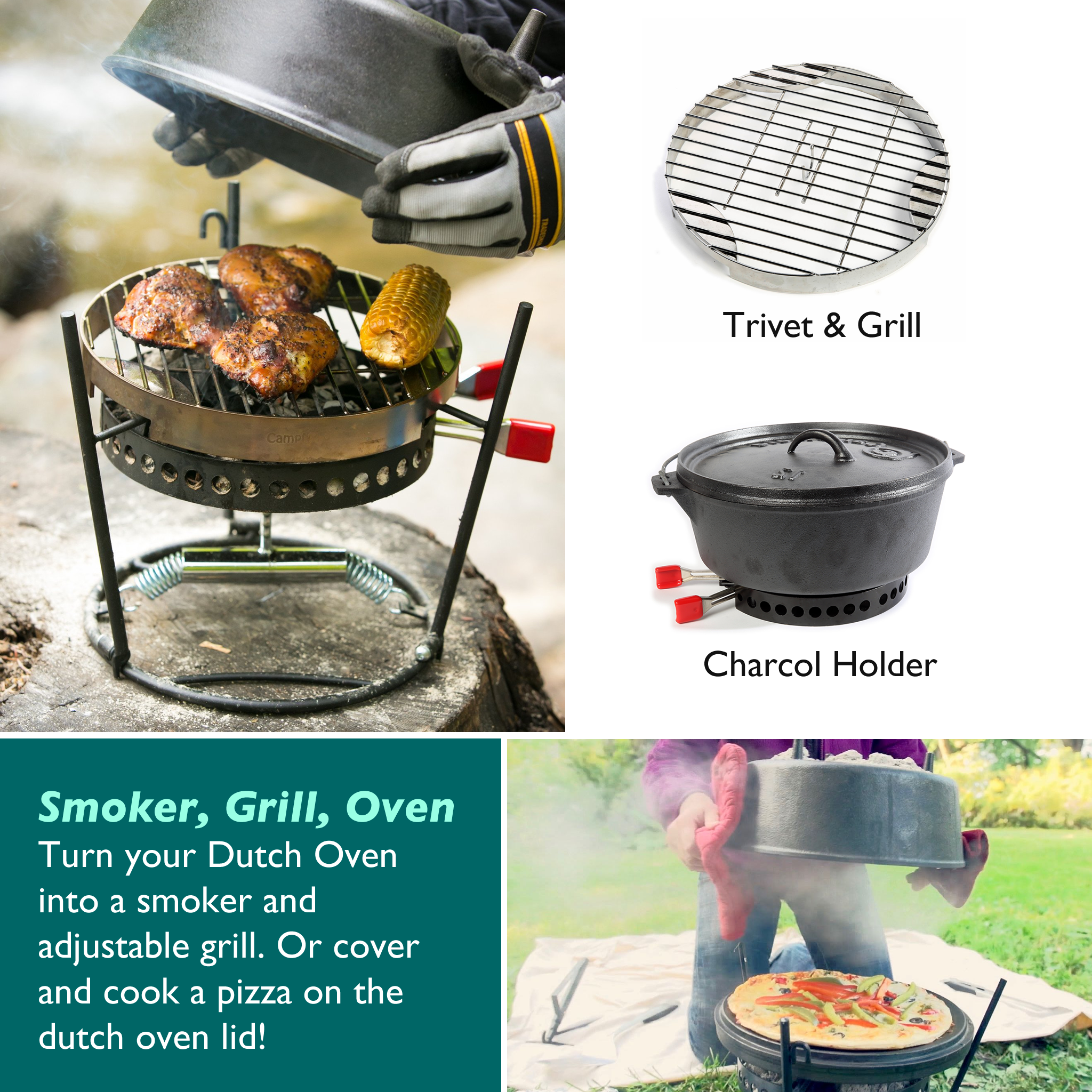 7pc Cast Iron Camp Cookware Set