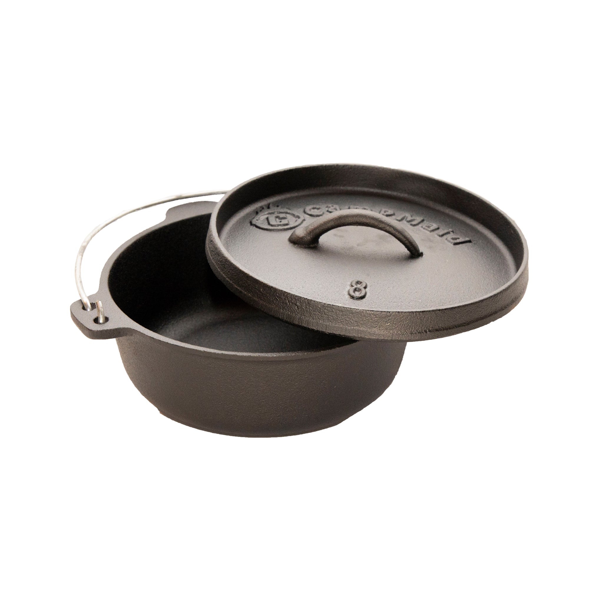 8 Pre-Seasoned 2 Quart Dutch Oven Without Legs - CampMaid