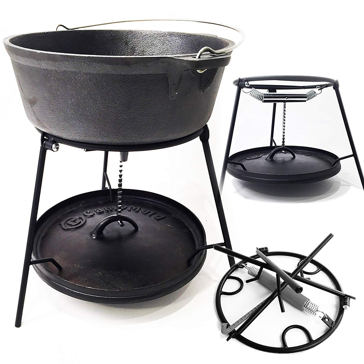 2-Piece Dutch Oven Tool Combo with Carry Bag - CampMaid