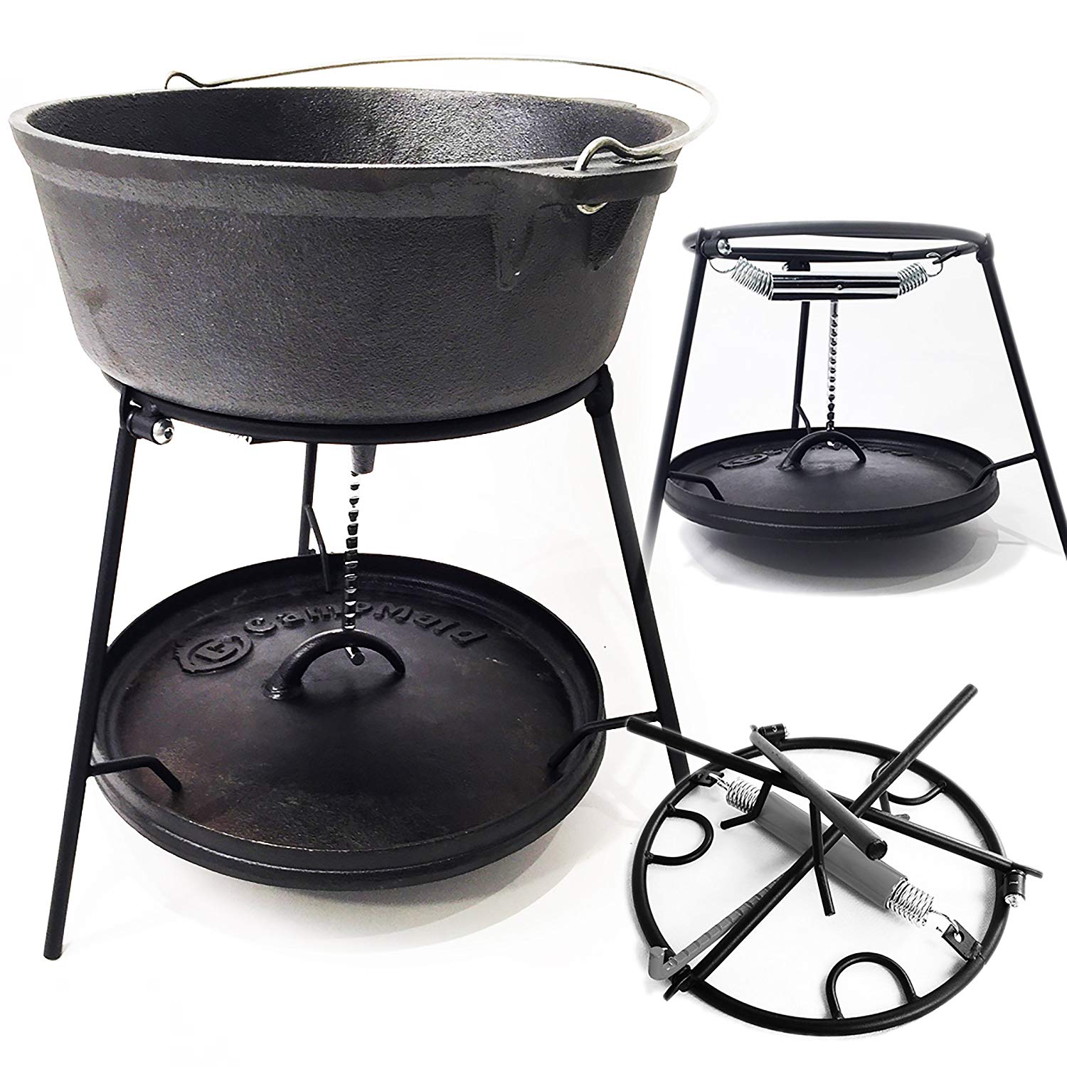 campmaid outdoor cooking set - dutch oven and tools set - charcoal