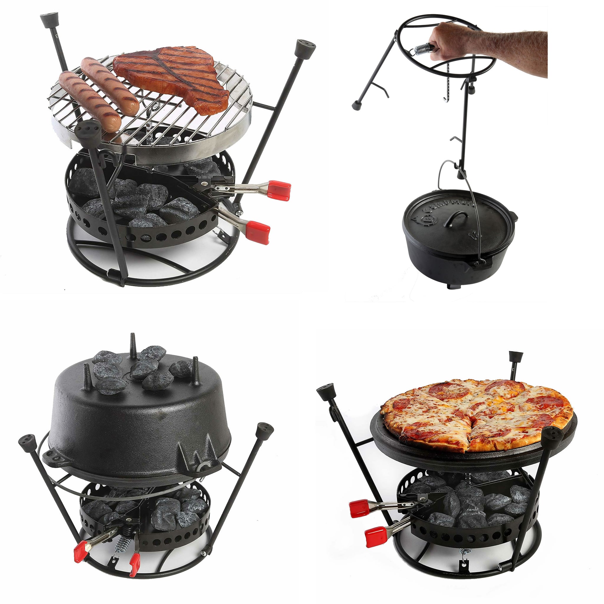 Campmaid Outdoor Cooking Set - Dutch Oven and Tools Set - Charcoal Holder & Cast Iron Grill Accessories - Camping Grill Set - Outdoor Cooking