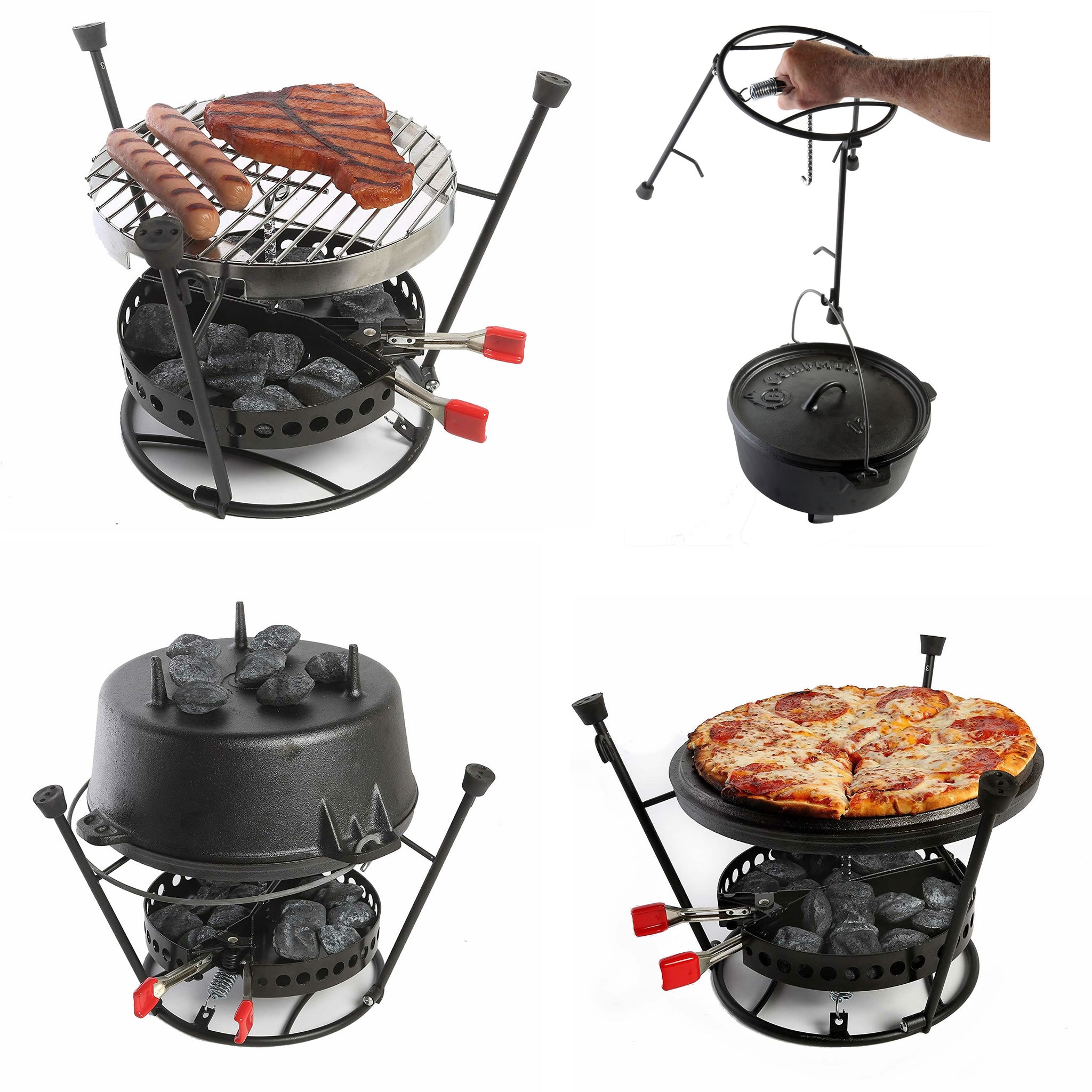 6-Piece Dutch Oven Set With 12 Dutch Oven Without Legs - CampMaid