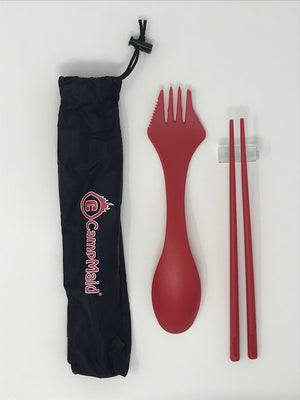 Camping Multi-Purpose Utensil Set of 4 with Carry Bags